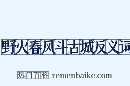 野火春风斗古城反义词是什么意思的图片
